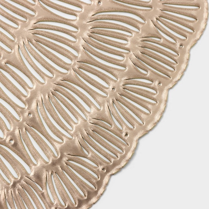 Салфетки сервировочные на стол Доляна &laquo;Бутоны&raquo;, d=38 см, 4 шт, цвет золото