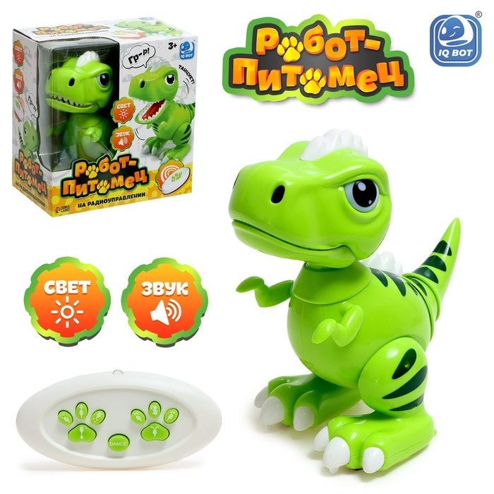 Робот динозавр «Питомец» IQ BOT, на пульте управления, интерактивный: звук, свет, танцующий, на аккумуляторе Робот динозавр «Питомец» IQ BOT, на пульте управления, интерактивный: звук, свет, танцующий, на аккумуляторе