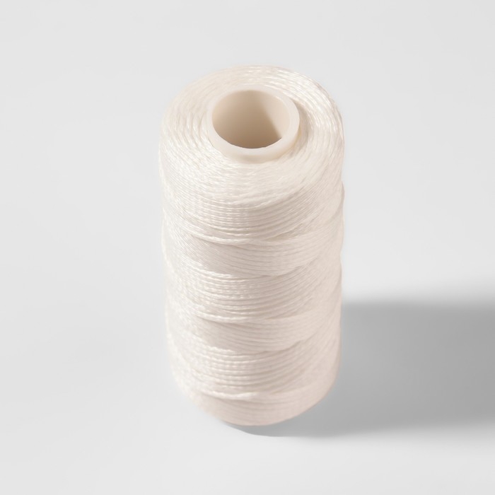 Нитки вощёные, плоские, 150D/16, 0,8 мм, 50 &plusmn; 2 м, цвет белый