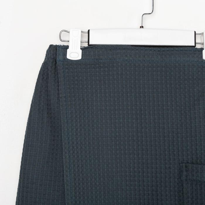 Полотенце банное Этель «Килт» с карманом 60*140 см. цв. темно-зеленый металлик, 100% хл, вафля 240 г/м2 Полотенце банное Этель «Килт» с карманом 60*140 см. цв. темно-зеленый металлик, 100% хл, вафля 240 г/м2