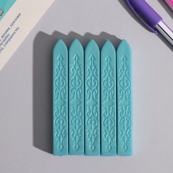 Сургуч для печати стержень Сургуч для печати стержень "Бирюза" перламутр 1,1х1,1х9 см