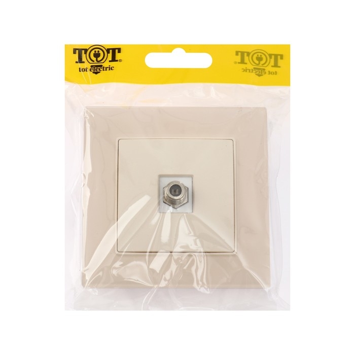 Розетка телевизионная одноместная TOT Matte Glass, скрытая, стекло, бежевая Розетка телевизионная одноместная TOT Matte Glass, скрытая, стекло, бежевая