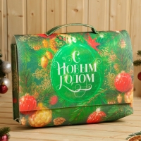 Банный набор в портфеле "С новым годом", зеленый