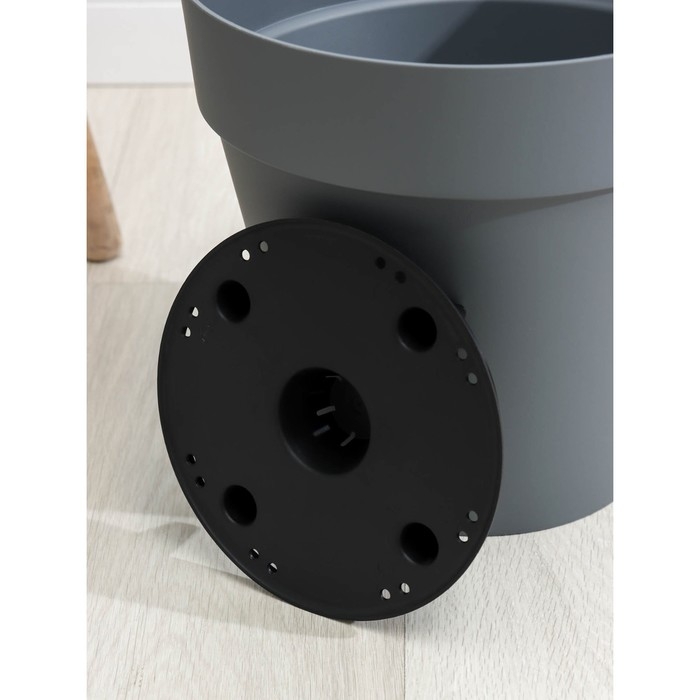 Кашпо для цветов со вставкой Tarragon, 10 л, d=28 см, h=26,2 см, цвет серый Кашпо для цветов со вставкой Tarragon, 10 л, d=28 см, h=26,2 см, цвет серый
