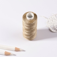 Нитки вощёные, плоские, 150D/16, 0,8 мм, 50 &plusmn; 2 м, цвет бежевый