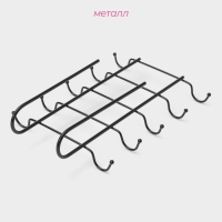 Держатель для кружек подвесной Доляна, на 10 предметов, 27,8&times;18,5&times;7,5 см, цвет чёрный