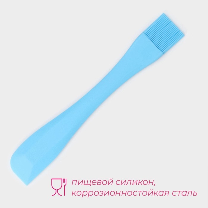 Кисть Доляна &laquo;Дуэт&raquo;, силикон, 26&times;4&times;1 см, цвет голубой