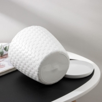 Горшок для цветов с поддоном &laquo;Ротанг&raquo;, 2 л, цвет белый