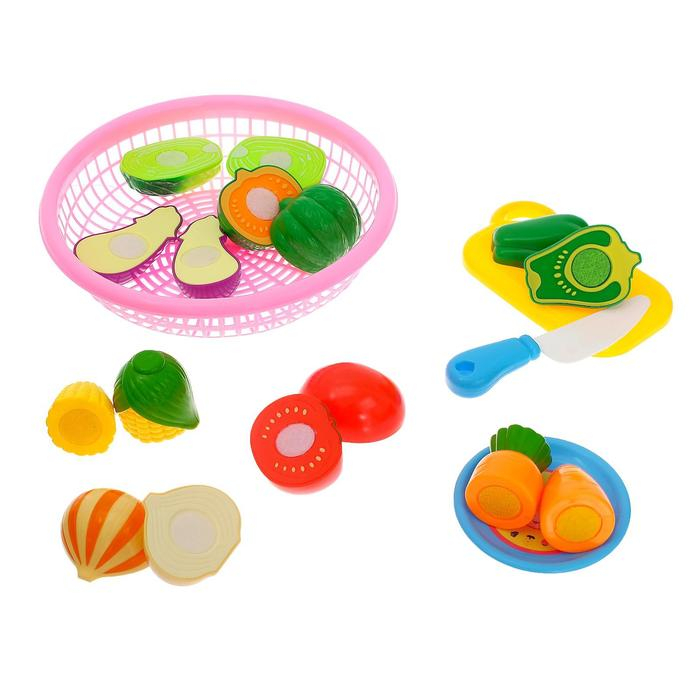 Набор продуктов-нарезка &laquo;Поварёнок&laquo; в корзинке, на липучках, 12 предметов, цвета МИКС