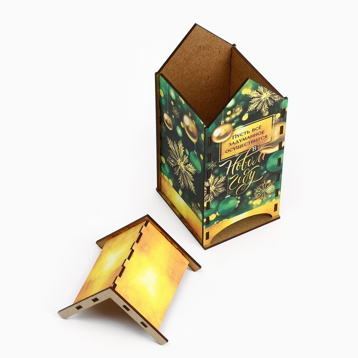 Подарочный новогодний набор: чайный домик и кружка &laquo;Новый год: Наслаждайся и думай о чуде&raquo;