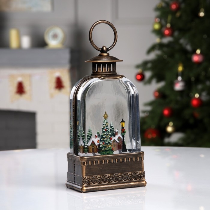 Светодиодная фигура «Фонарь с городом» 10.7 × 20.5 × 6.2 см, пластик, батарейки ААх3 (не в комплекте), USB, свечение тёплое белое Светодиодная фигура «Фонарь с городом» 10.7 × 20.5 × 6.2 см, пластик, батарейки ААх3 (не в комплекте), USB, свечение тёплое белое