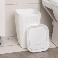 Контейнер для мусора &laquo;Вязаное плетение&raquo;, 10 л, цвет белый