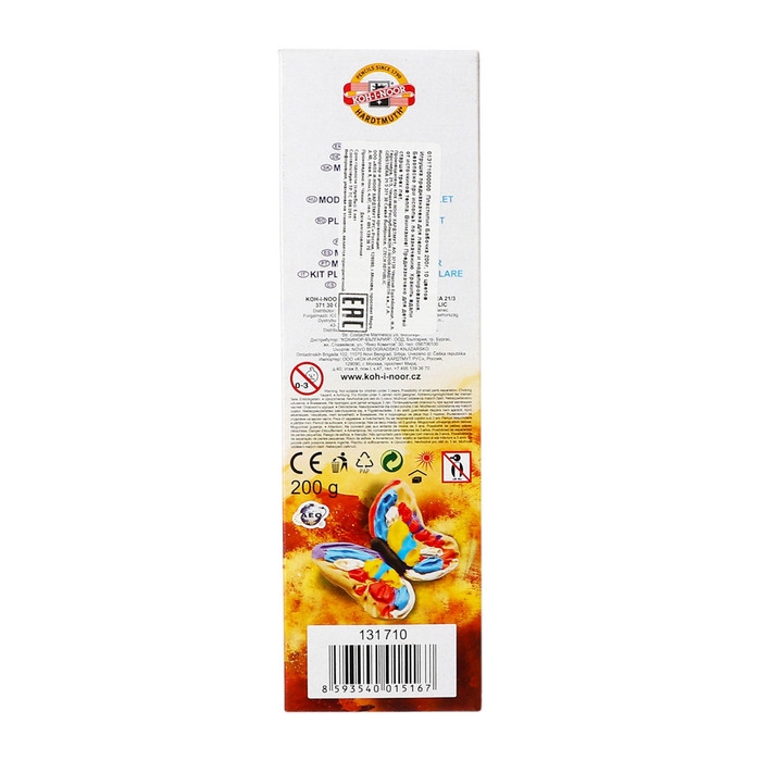 Пластилин 10 цветов, Koh-I-Noor Детский, 200 г, европодвес