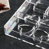 Форма для конфет и шоколада &laquo;Мерси&raquo;, 8 ячеек, 20&times;12&times;2,5 см, цвет прозрачный