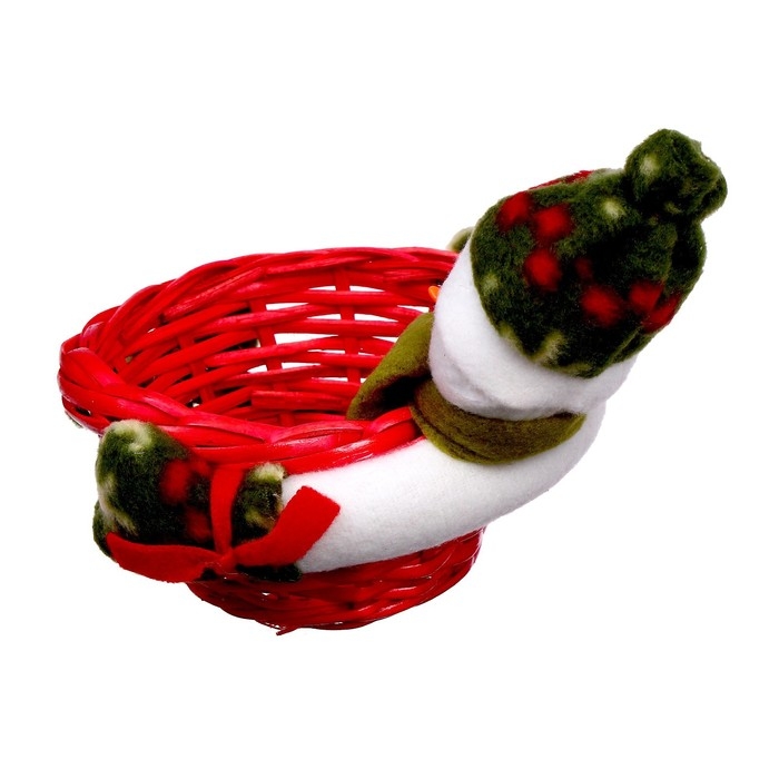 Конфетница &laquo;Снеговик нарядный&raquo; с корзинкой, вместимость 100 г