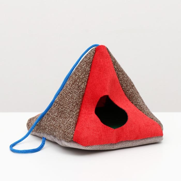 Подвесной домик для грызунов Подвесной домик для грызунов "Вигвам", мебельная ткань ,флис, 15 х 15 см, микс цветов