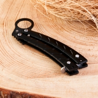 Нож-бабочка &laquo;Калиго&raquo; Мастер К, лезвие с прямым обухом 7 см, рукоять с волнами 9 см