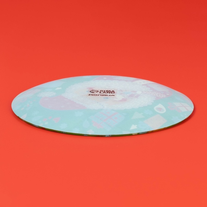 Блюдо сервировочное стеклянное &laquo;Дед мороз с подарками&raquo;, d=19 см