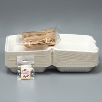 Коробка для бенто-торта с вилкой, кондитерская подарочная упаковка, &laquo;Спасибо&raquo;, 21 х 20 х 7,5 см