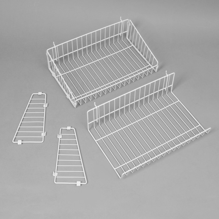 Накопитель разборный на колесах, двухсторонняя, 10 корзин, 45&times;55&times;165 см, цвет белый