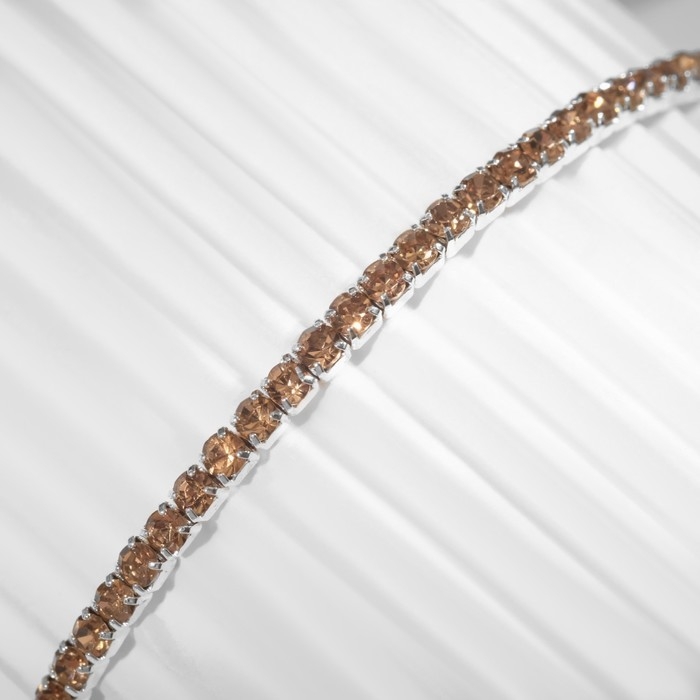 Браслет &laquo;Лёд&raquo; 1 ряд, цвет жёлтый в серебре, 7 см