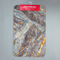 Коврики для ванной и туалета Доляна &laquo;Мрамор&raquo;, 2 шт: 79&times;50 см, 50&times;39 см, цвет серый