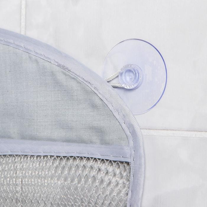 Сетка для хранения игрушек в ванной на присосках &laquo;Акула&raquo;, цвет серый