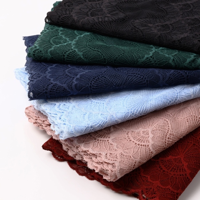 Кружевная эластичная ткань, 180 мм &times; 2,7 &plusmn; 0,5 м, цвет синий