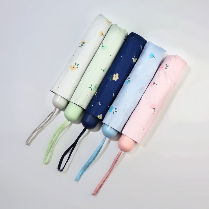 Зонт механический &laquo;Цветы&raquo;, 4 сложения, 8 спиц, R = 47/55 см, D = 110 см, цвет МИКС