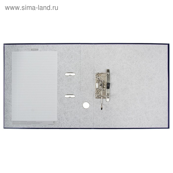 Папка-регистратор А4, 50 мм, ErichKrause Granite, собранная, пластиковый карман, синяя, вместимость 350 листов