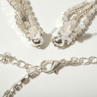 Набор 2 предмета: серьги, колье &laquo;Искры&raquo; кисточки, цвет белый в серебре, 30 см