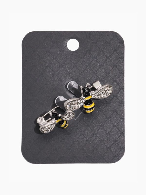 Брошь &laquo;Пчёлки&raquo;, цветная в серебре