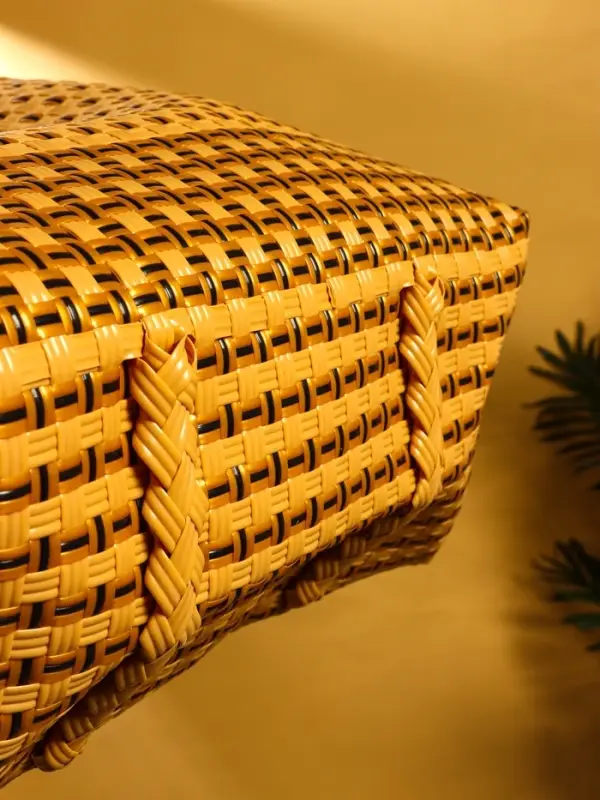 Сумка плетёная пластиковая 40х20х55 см, цв. бежевый