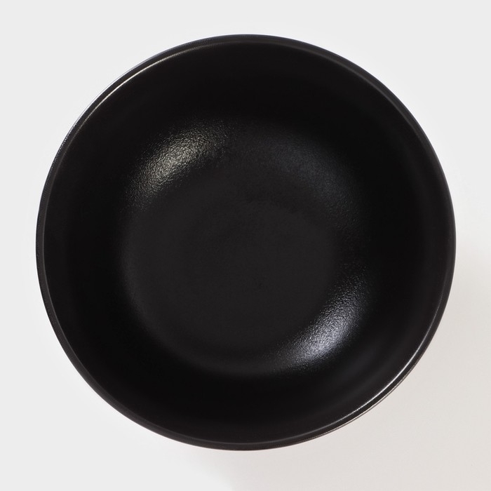 Миска фарфоровая на подставке из бамбука Magistro &laquo;Галактика&raquo;, 1,2 л, 18&times;18&times;8,5 см, цвет чёрный