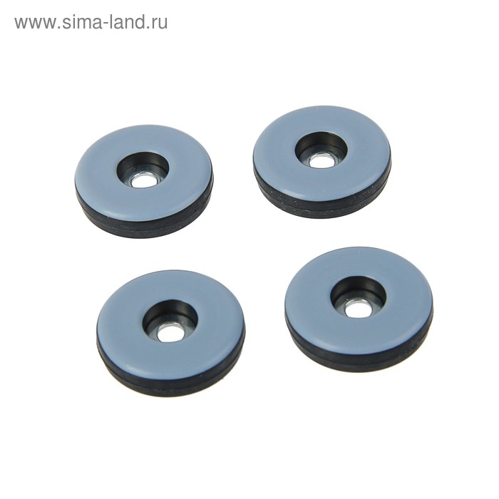 Накладка мебельная круглая ТУНДРА, d=30 мм, 4 шт., полимерная, цвет серый