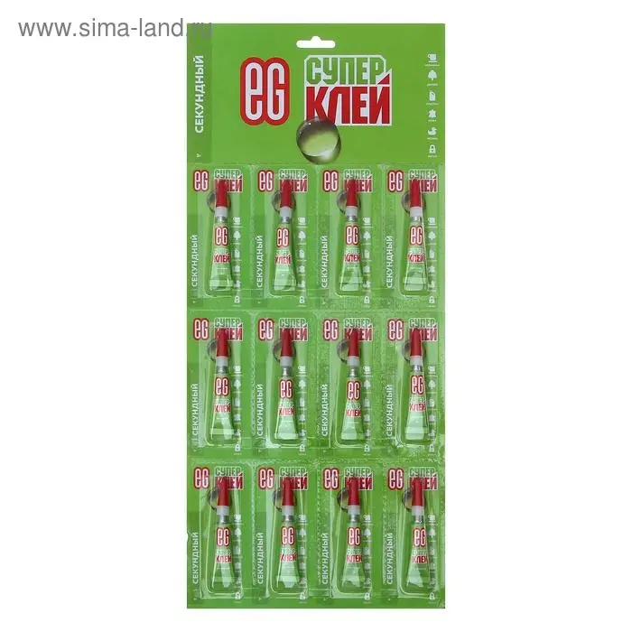 Супер-Клей Еврогарант блистер, 3г/1 шт.