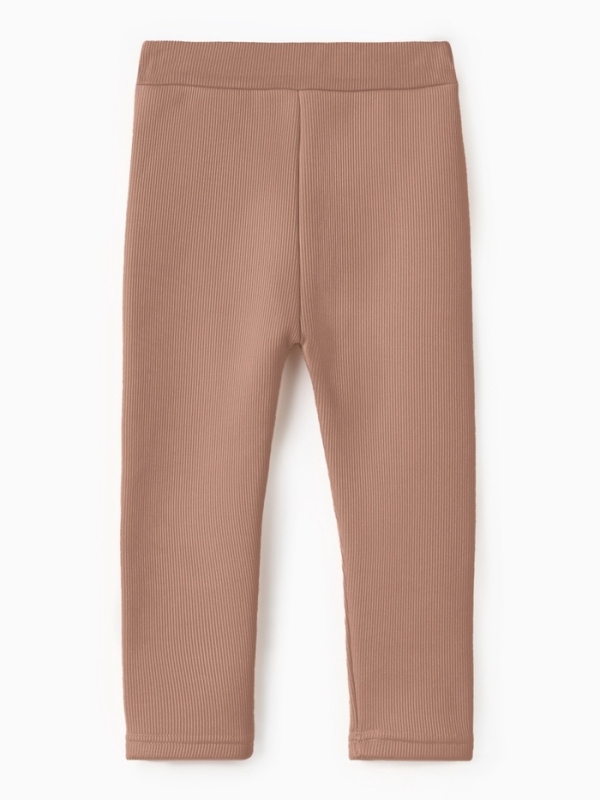 Леггинсы для девочки на флисе Collorista, цвет коричневый, рост 128 см