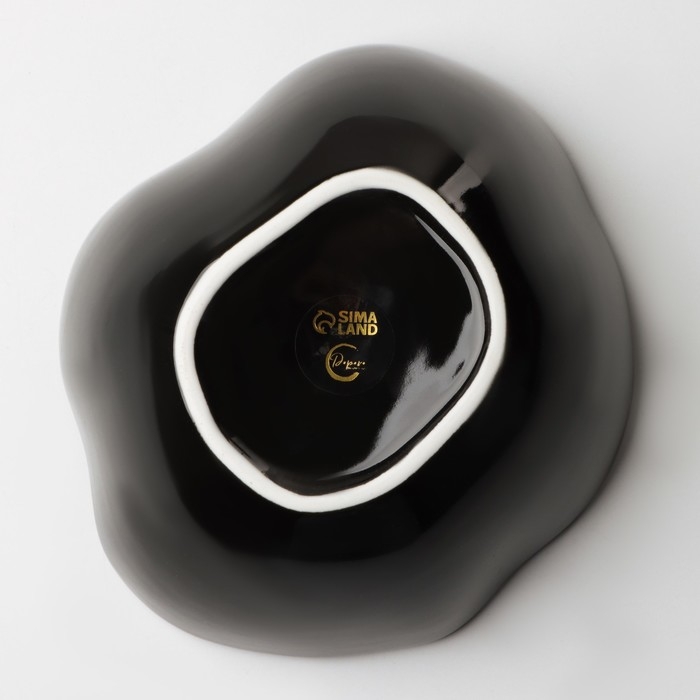 Салатник керамический неровный край &laquo;Синяя&raquo;, 600 мл, 17 см, цвет синий