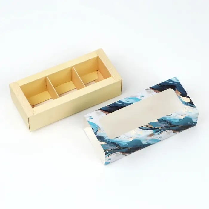 Коробка под 3 конфеты с ячейками &laquo;Акварель&raquo;, 13.3 х 3.3 х 5.8 см