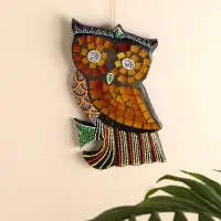 Панно "Сова" дерево с мозаикой, 11х1х20 см