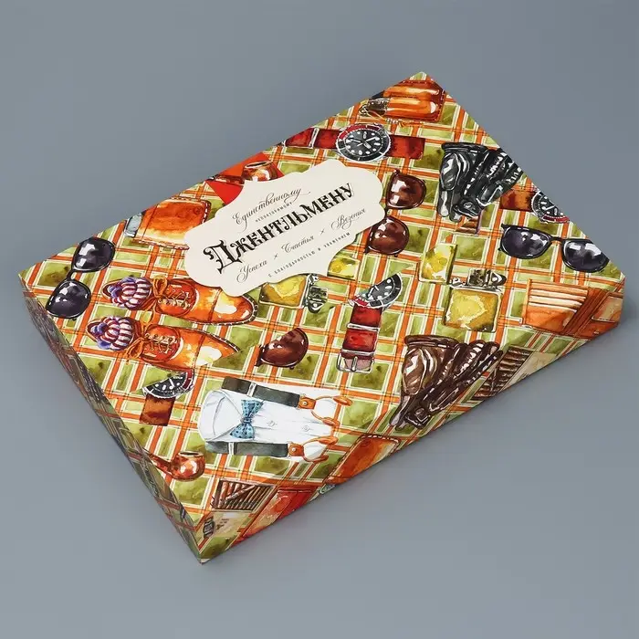 Коробка подарочная складная конверт, упаковка, &laquo;Джентельмен&raquo;, 31 х 22 х 5 см