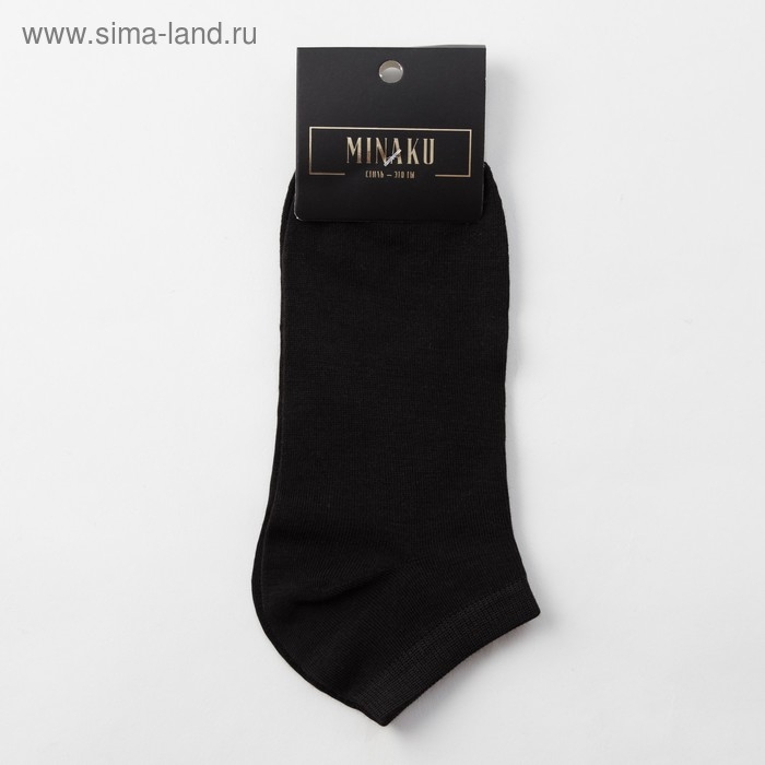 Носки мужские укороченные MINAKU &laquo;Бамбук&raquo;, цвет чёрный, размер 40-41 (27 см)