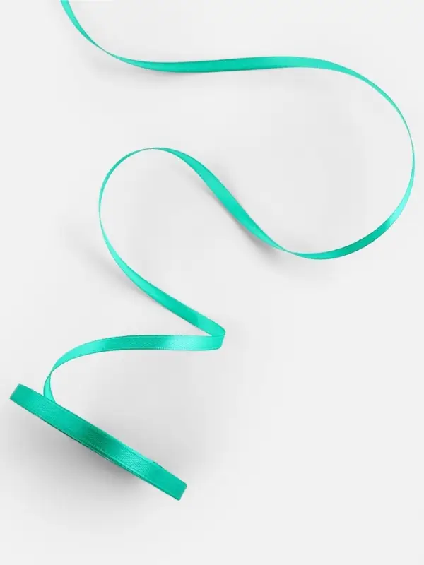 Лента атласная, 6 мм, 23&plusmn;1 м, бирюзовая №54