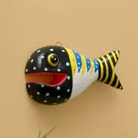 Панно "Рыба-хищник" дерево 20х12х4 см, цв. разноцветный