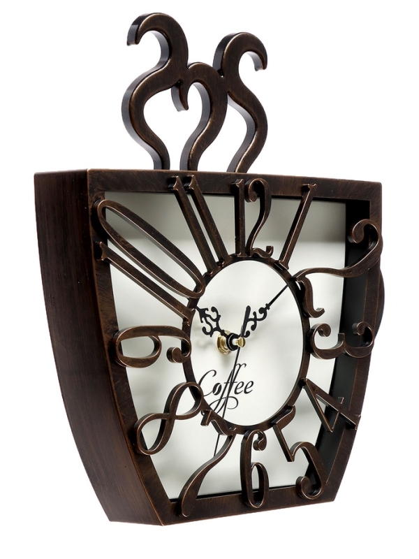 Часы настенные интерьерные, для кухни Coffee, плавный ход, 28&times;28 см