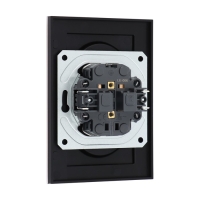 Розетка двухместная TOT Matte Glass, 10 А, скрытая, без з/к, стекло, черная Розетка двухместная TOT Matte Glass, 10 А, скрытая, без з/к, стекло, черная