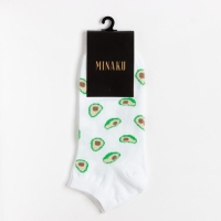 Носки женские MINAKU «Авокадо», цвет белый, размер 36-37 (23 см) Носки женские MINAKU «Авокадо», цвет белый, размер 36-37 (23 см)