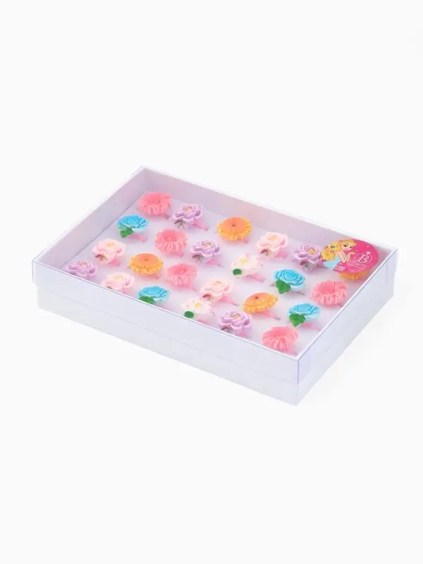 Кольцо &laquo;Выбражулька&raquo; цветы, форма МИКС, цветное, безразмерное