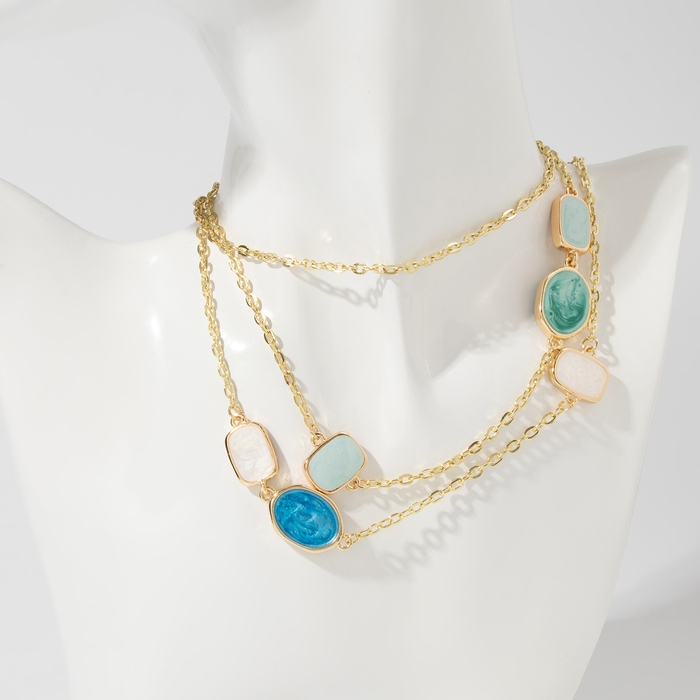 Бусы &laquo;Бирюзовый мир&raquo; надежда, цвет зелено-голубой в зол, 45см