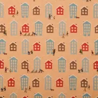 Бумага упаковочная крафтовая &laquo;Домики&raquo;, 50 х 70 см
